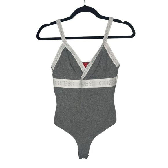 GUESS Women’s Small Bodysuit Top Gray V-Neck - Picture 1 of 7